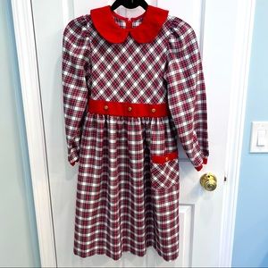 Girls size 12 Sylvia Whyte tartan plaid dress